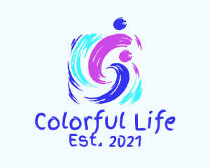 Colorful Artsy Brushstroke logo design