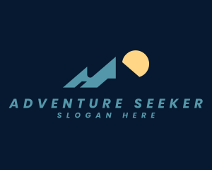 Minimalist Mountain Tourism logo design