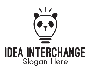 Panda Light Bulb logo design