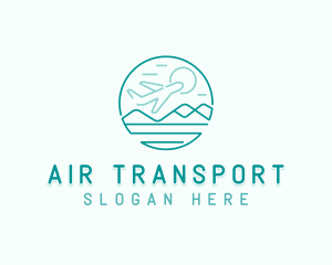 Airplane Mountain Travel logo design