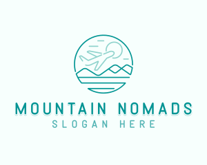 Airplane Mountain Travel logo design