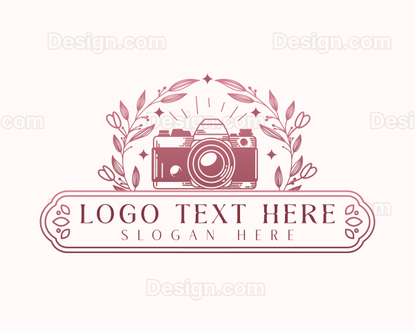 Floral Photography Camera Logo