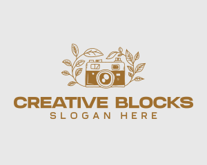 Camera Photography Plants logo design