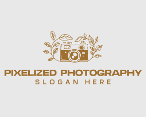 Camera Photography Plants logo design