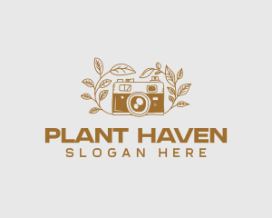 Camera Photography Plants logo design