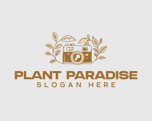 Camera Photography Plants logo design