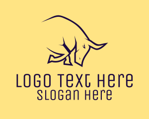 Horn - Violet Bull Horn logo design