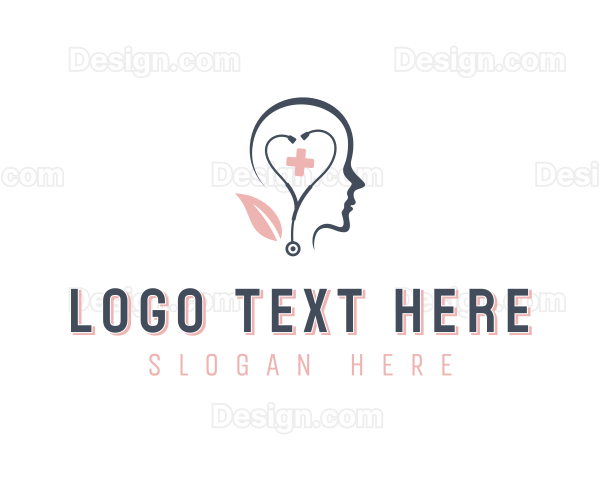 Stethoscope Heart Mental Health Logo