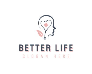 Stethoscope Heart Mental Health logo design