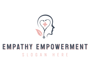 Stethoscope Heart Mental Health logo design