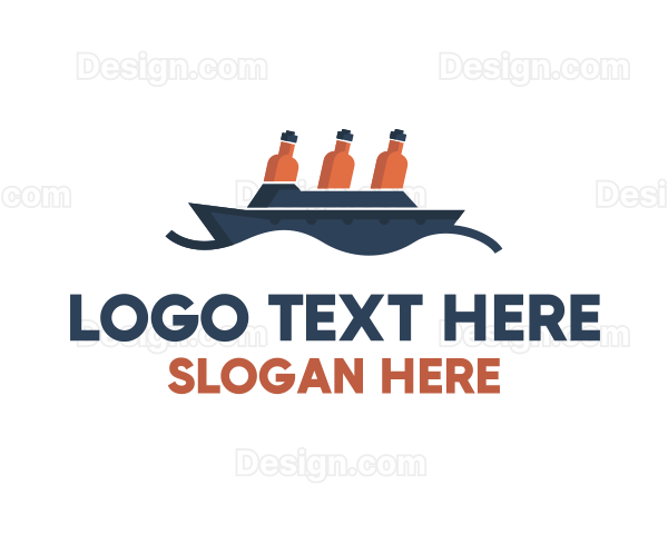 Bottle Ship Shipping Logo