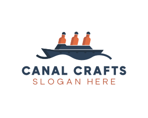 Bottle Ship Shipping logo design