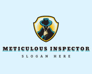 Detective Hat Shield logo design