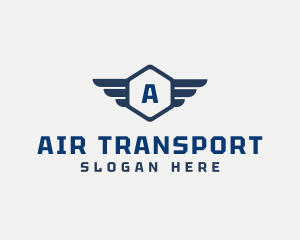 Hexagon Flight Wings Logistics logo design