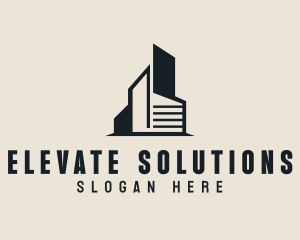 High Rise Building Realty logo design