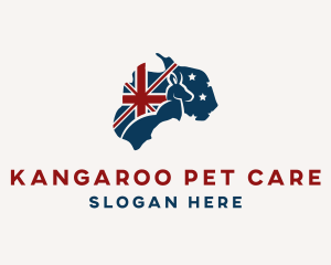 Kangaroo Australia Map logo