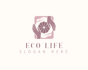 Eco Flower Hands logo design