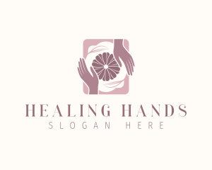 Eco Flower Hands logo design