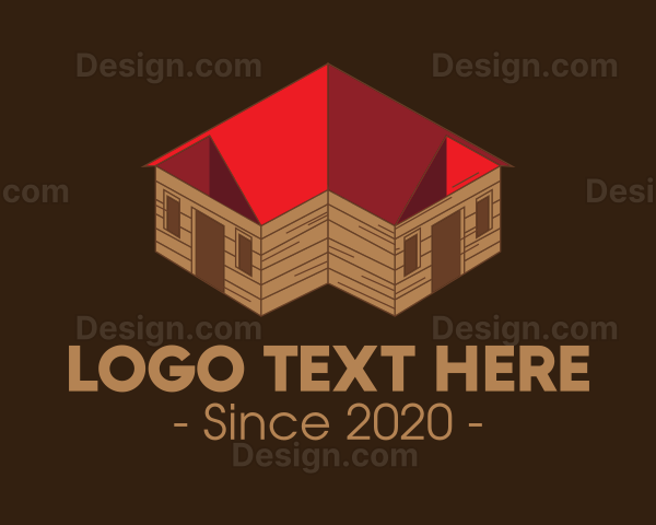 Isometric Cabin House Logo