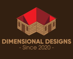 Isometric Cabin House logo design