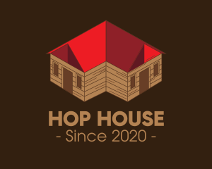 Isometric Cabin House logo design