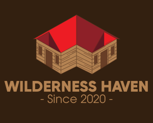 Isometric Cabin House logo design