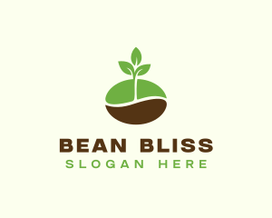 Cafe Plant Coffee Bean  logo design