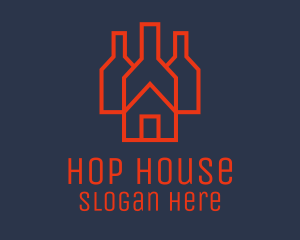 Red Bottle House  logo design