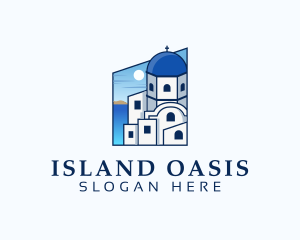 Santorini Greek Islands logo design