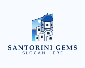 Santorini Greek Islands logo design