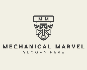 Mechanic Piston Engine logo design