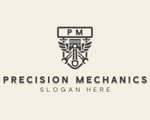 Mechanic Piston Engine logo design