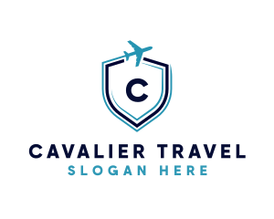 Airplane Travel Shield logo design