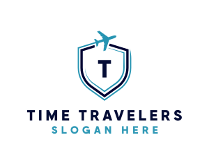 Airplane Travel Shield logo design