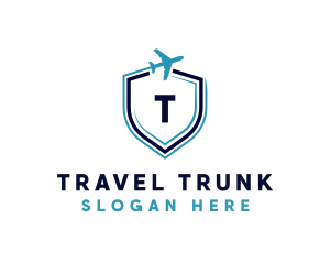 Airplane Travel Shield logo design