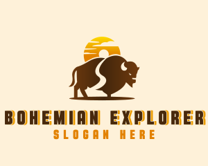 Sunset Buffalo Explorer logo design