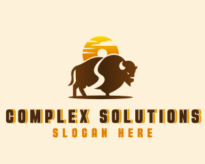 Sunset Buffalo Explorer logo design