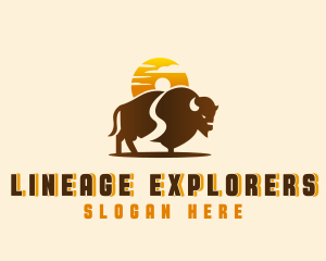 Sunset Buffalo Explorer logo design