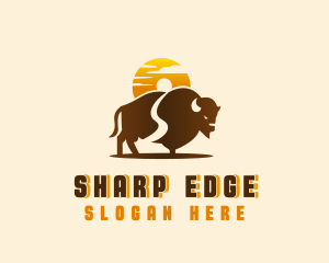 Sunset Buffalo Explorer logo design