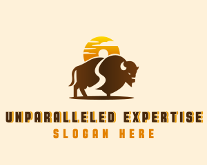 Sunset Buffalo Explorer logo design