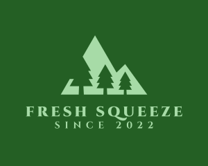 Green Pine Tree Mountain logo design