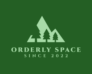 Green Pine Tree Mountain logo design