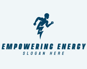 Fast Lightning Human logo design