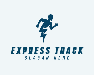 Fast Lightning Human logo design