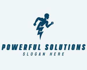 Fast Lightning Human logo design