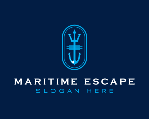 Trident Anchor Nautical Maritime logo design