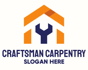 Wrench House Carpenter logo design