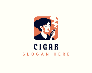 Woman Cigar Tobacco logo design