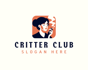 Woman Cigar Tobacco logo design