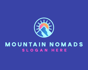 Nature Mountain Sunshine logo design